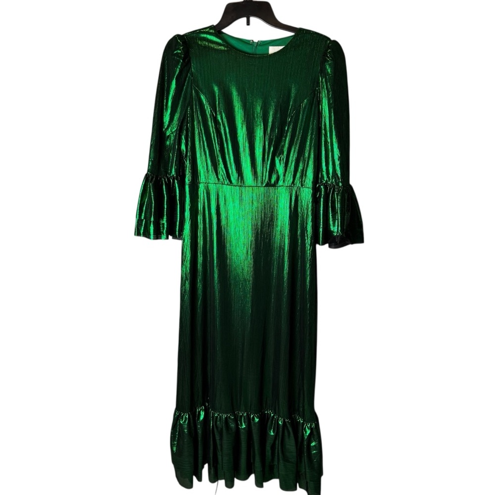 NWT Tuckernuck Pomander Place Emerald Crinkle Lurex Lillith Dress XS S M L XXL